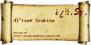 Érsek Szabina névjegykártya